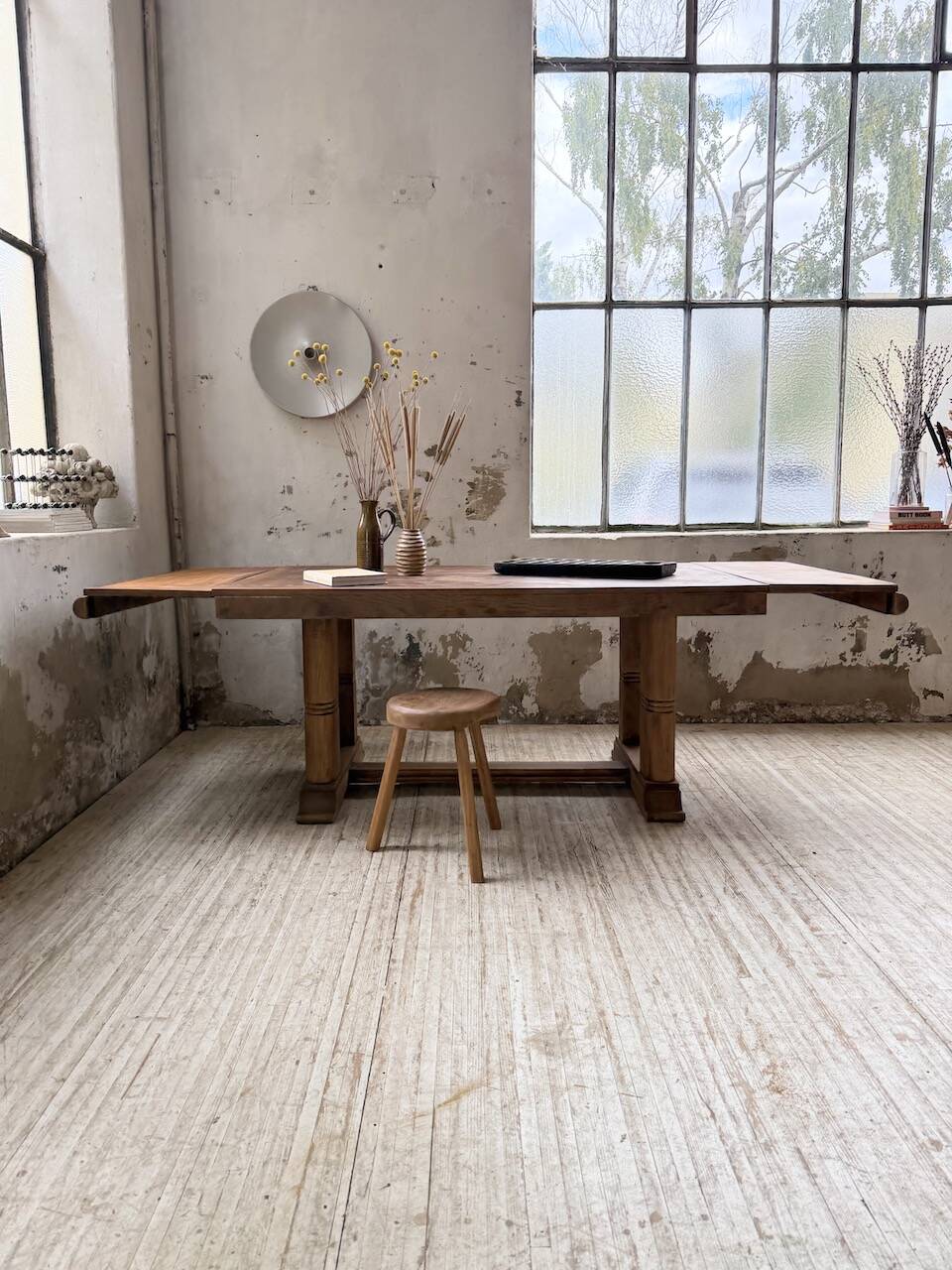 Table de repas chêne 1940 Dudouyt 240cm