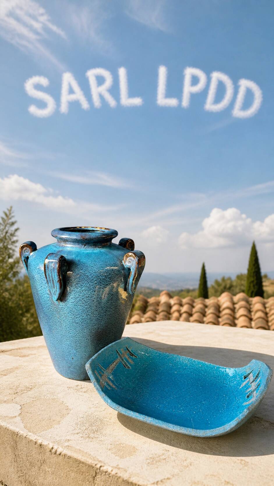 Large antique glazed vase. Art Deco inspiration – 1950s/60s.