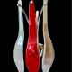Pair of Murano glass lamps with chrome support, Italy 2000s
