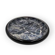 Alvino Bagni, centre de table / vide poche en céramique marbrée noire, ca. 1970