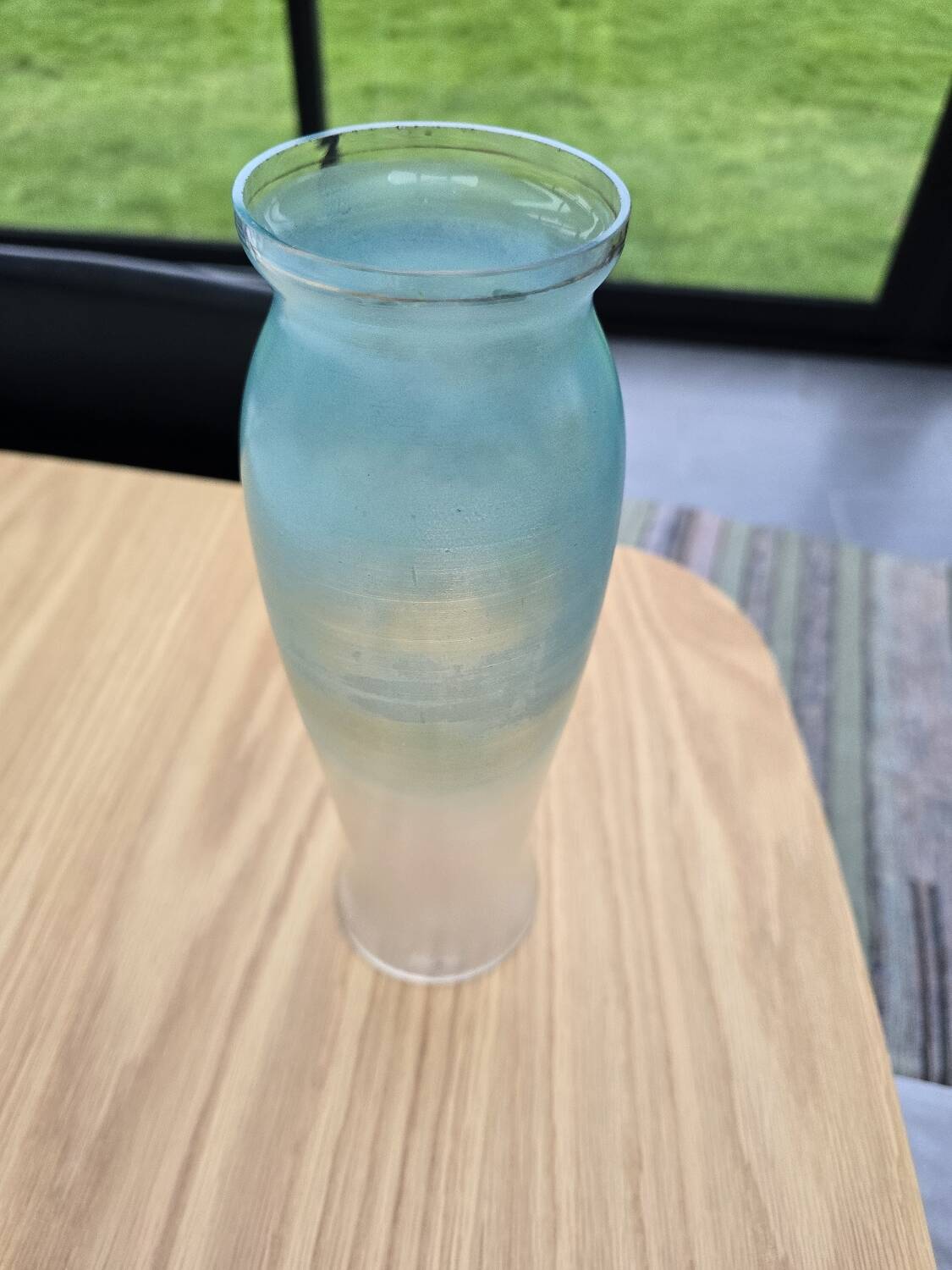 Glass vase with enamel flowers circa 1900