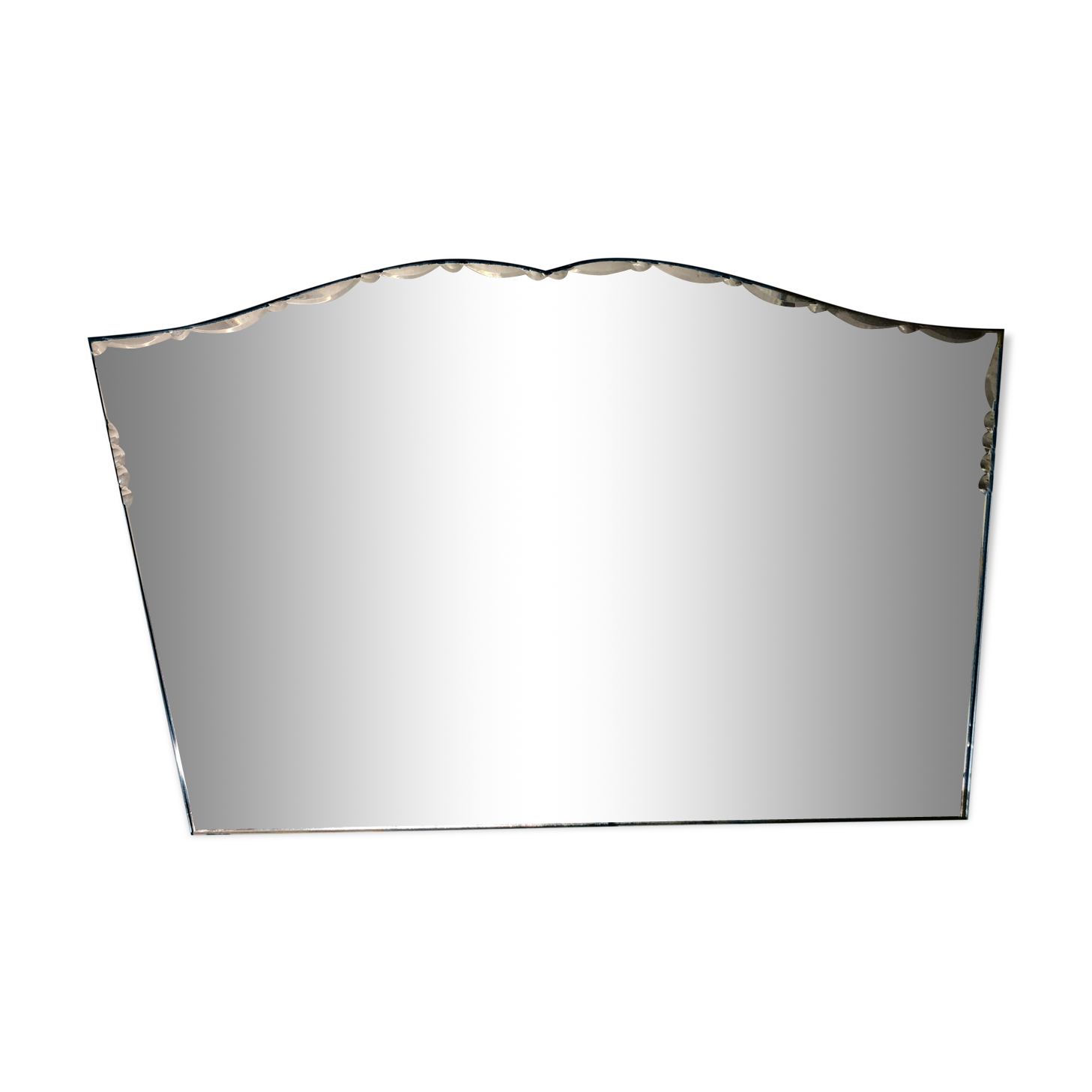 Ancient art deco bevelled mirror - 50x27cm