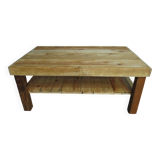 Rectangular raw wood coffee table