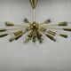 Kamenický Šenov 28-Light Brass Sputnik Chandelier, Czechoslovakia, 1970s