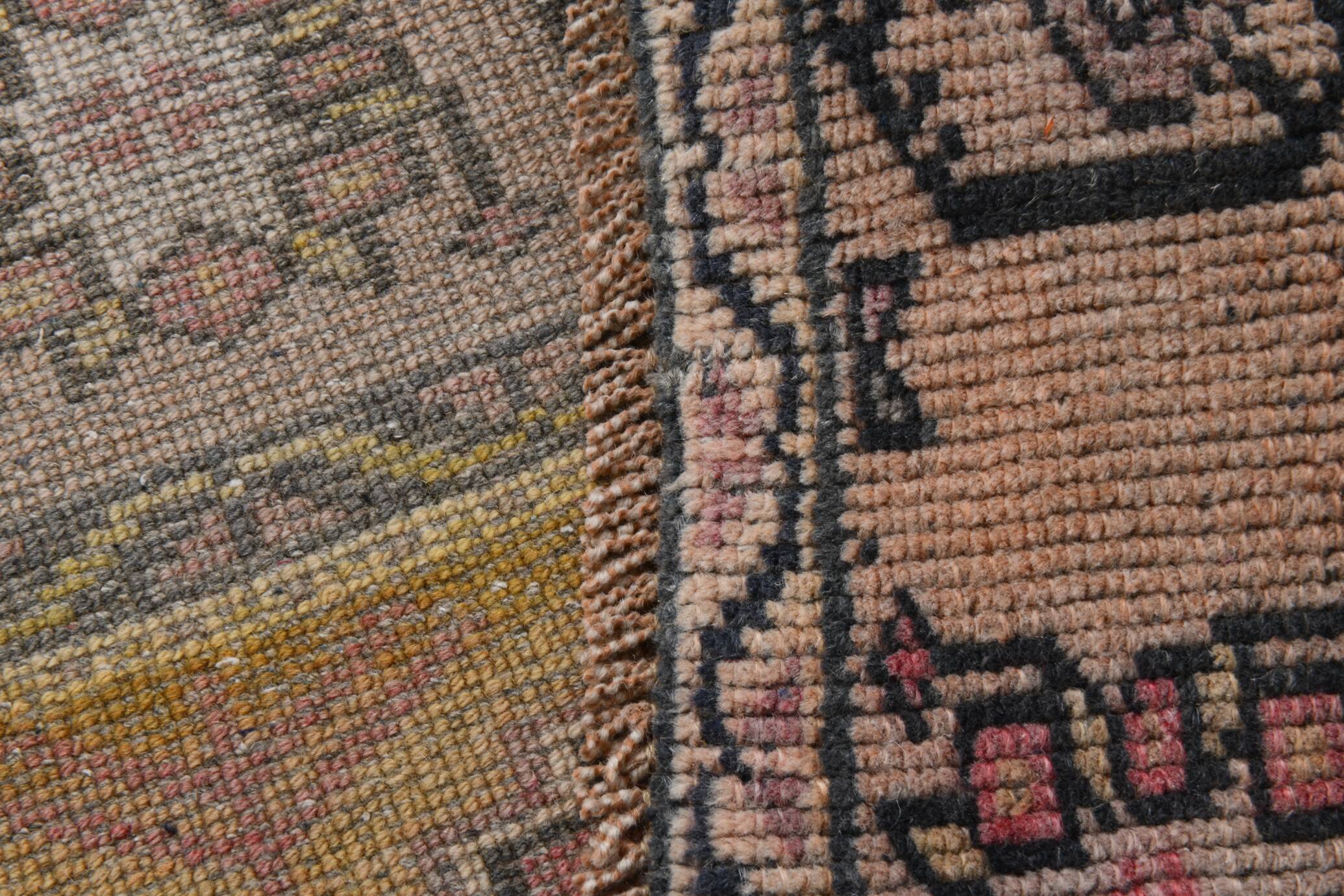 Pink & Navy Blue Persian Rug, 123x234Cm