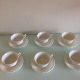 Suite of six cups in white earthenware by Royal Cauldon