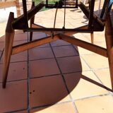 Vintage Scandinavian smorrebrod flip-up coffee table with system