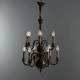 Antique bronze and glass chandelier with 12 lights, Netherlands, 20th century.