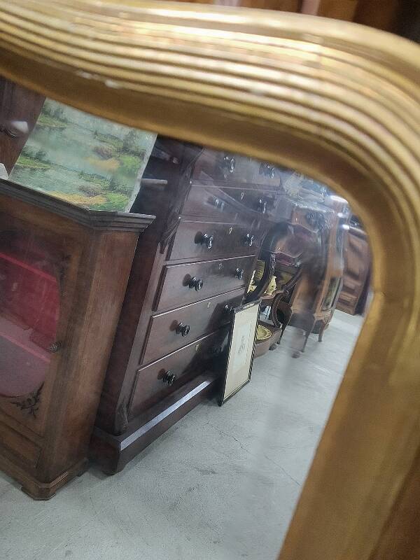 19th century gendarme's hat gilded mirror