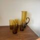 Amber blown glass orangeade service from the 1970s.