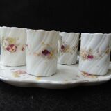 Tray and 4 small porcelain cups around 1900