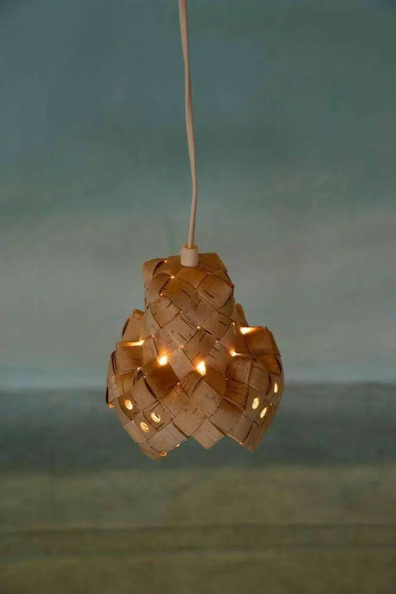 Vintage Scandinavian pendant from the 1960s, Japandi pendant.