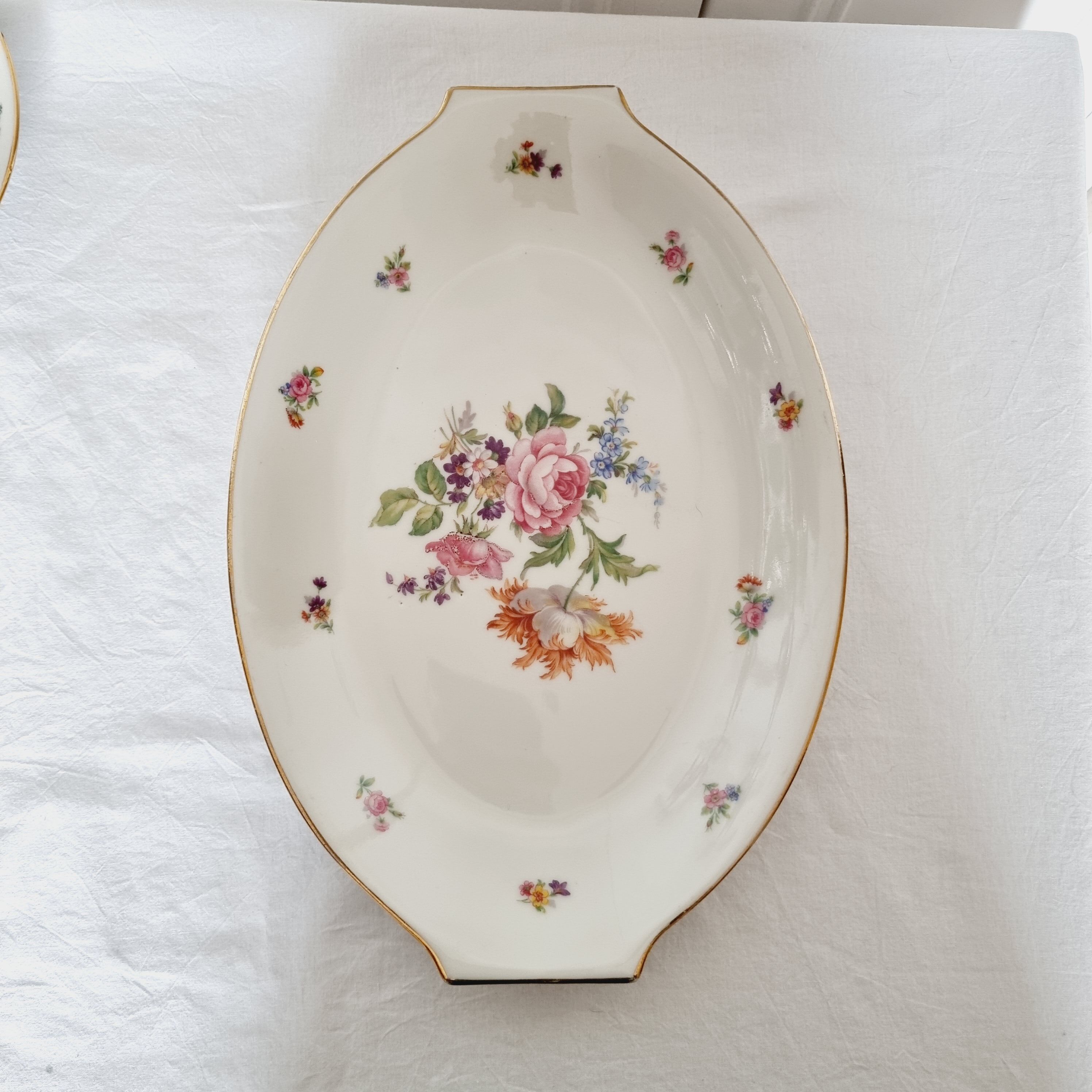 4 German Porcelain Serving Dishes from Bavaria Flores