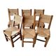 6 chaises en noyer et paillées