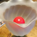 Brass bedside lamp Tulip lampshade