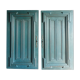 Pair Old Patinated Door Blue Aubusson Wooden Door Deco