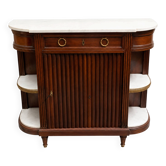 Solid mahogany and white marble buffet – Louis style sideboard