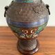 Partitioned table lamp in bronze, China 1880