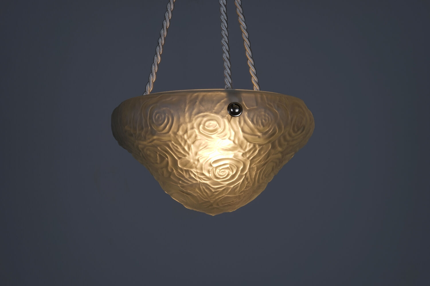 Art nouveau suspension in roses decoration glass