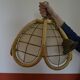 Rattan and mother-of-pearl lamp