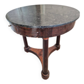 Mahogany side table with a marble top