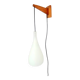 Vintage Tear Drop Wall Lamp in Teak and White Glass, Denmark, 1960s