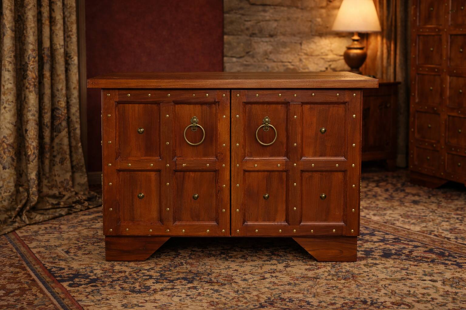 Traditional studded TV cabinet, inspired by heroic fantasy.