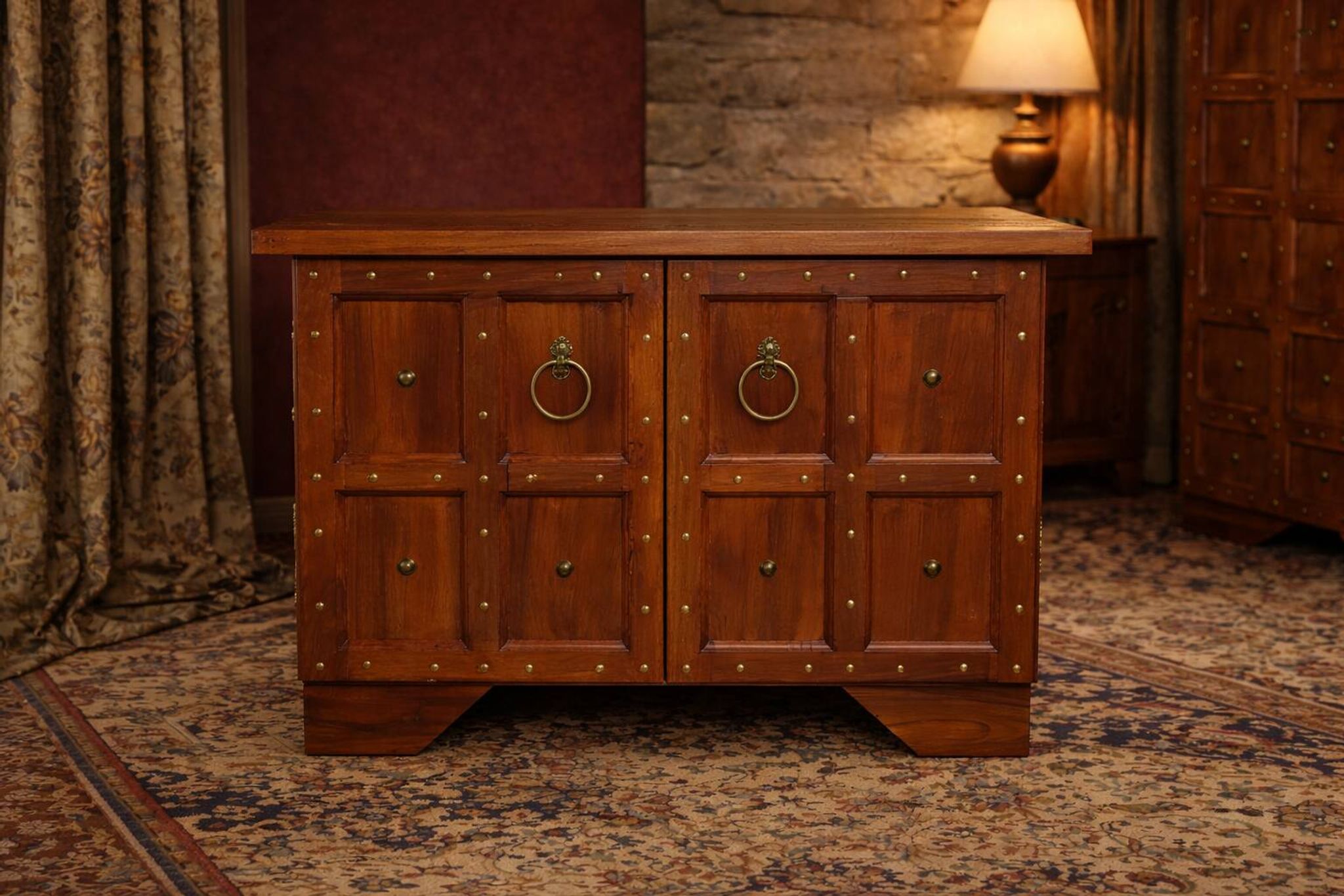 Traditional studded TV cabinet, inspired by heroic fantasy.