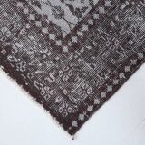 4x7 Turkish Floral Gray & Black Vintage Rug, 124x208Cm