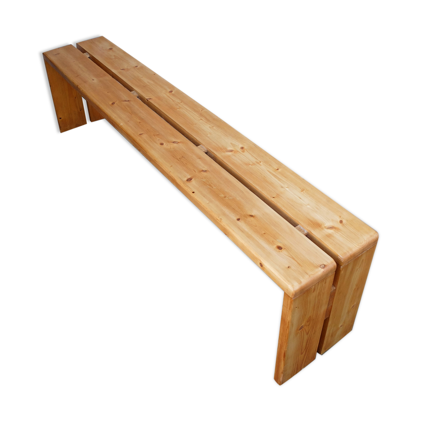 Charlotte Perriand pine bench for Les Arcs, 1960