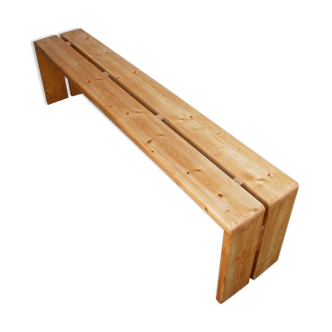 Charlotte Perriand pine bench for Les Arcs, 1960