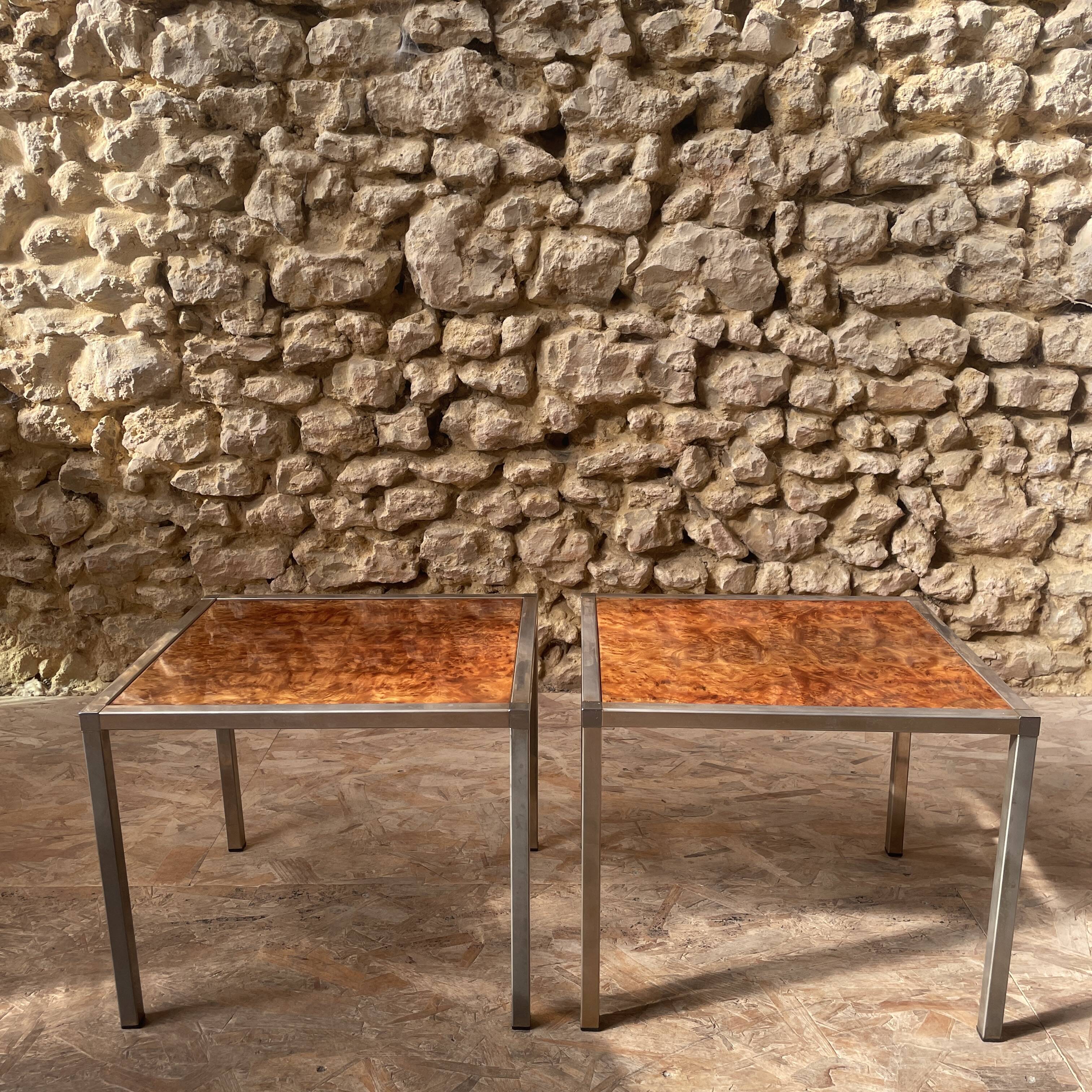 Burr walnut side table - 90s