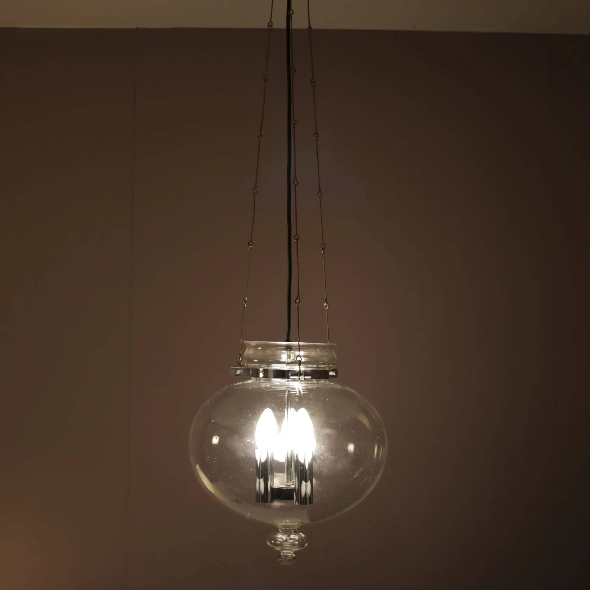Lampe suspendue des années 1960 par Herbert Proft pour Glashütte Limburg, Allemagne