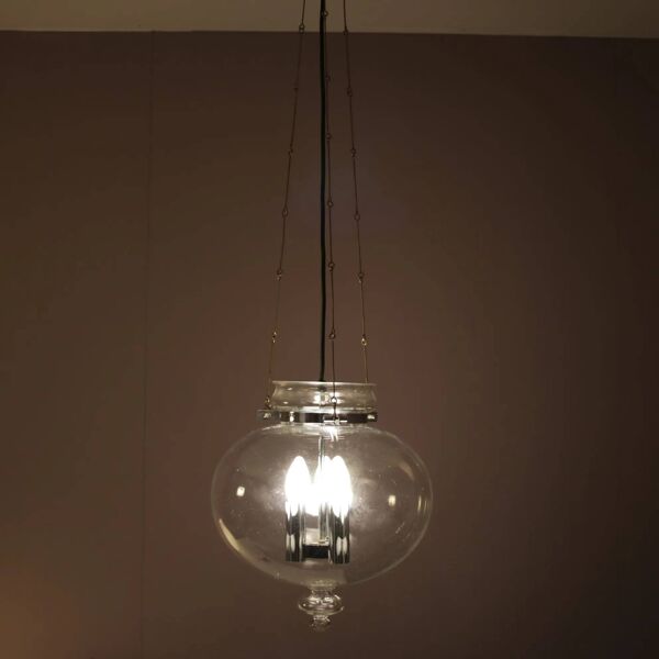 Lampe suspendue des années 1960 par Herbert Proft pour Glashütte Limburg, Allemagne