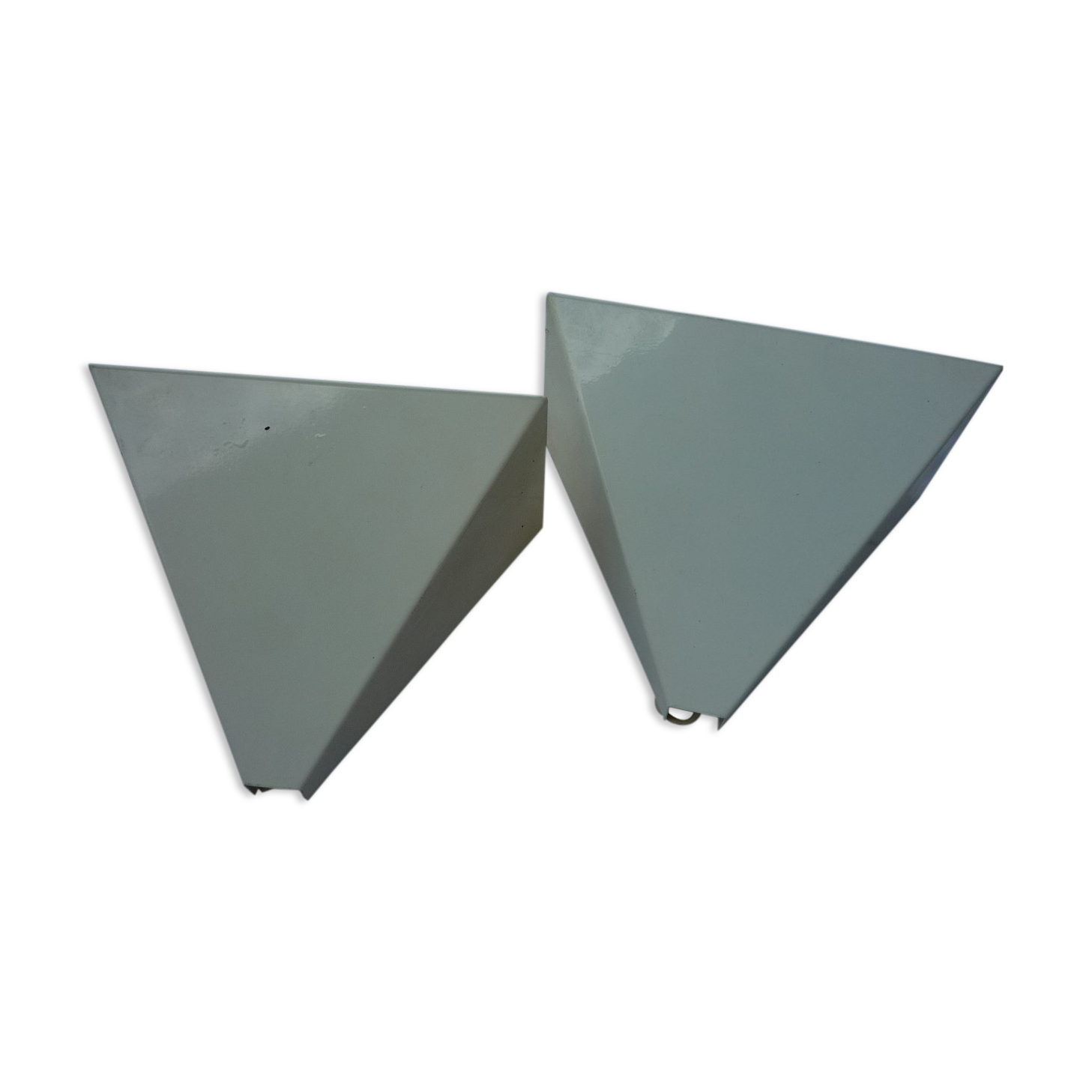Pair of white lacquered metal wall light vintage 80s