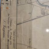 Old map of Orléans under glass frame