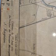 Old map of Orléans under glass frame