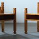 Pair of vintage chunky solid pine bedside tables, Denmark, 1970s