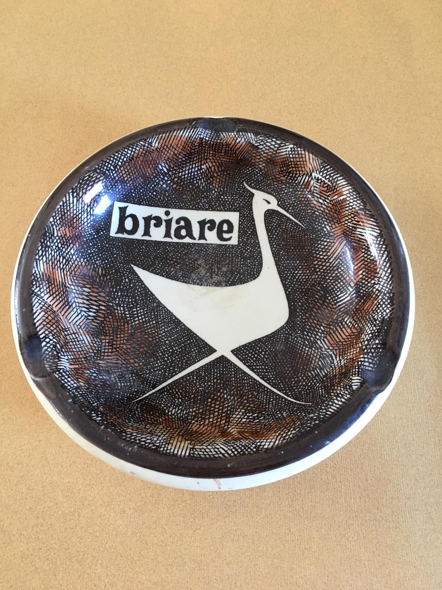 Ceramic ashtray stamped Gien advertising Briare