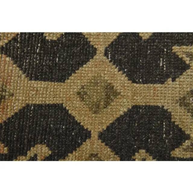 Vintage Turkish Hand-Knotted Wool Cotton Brass Runner Rug 95x432