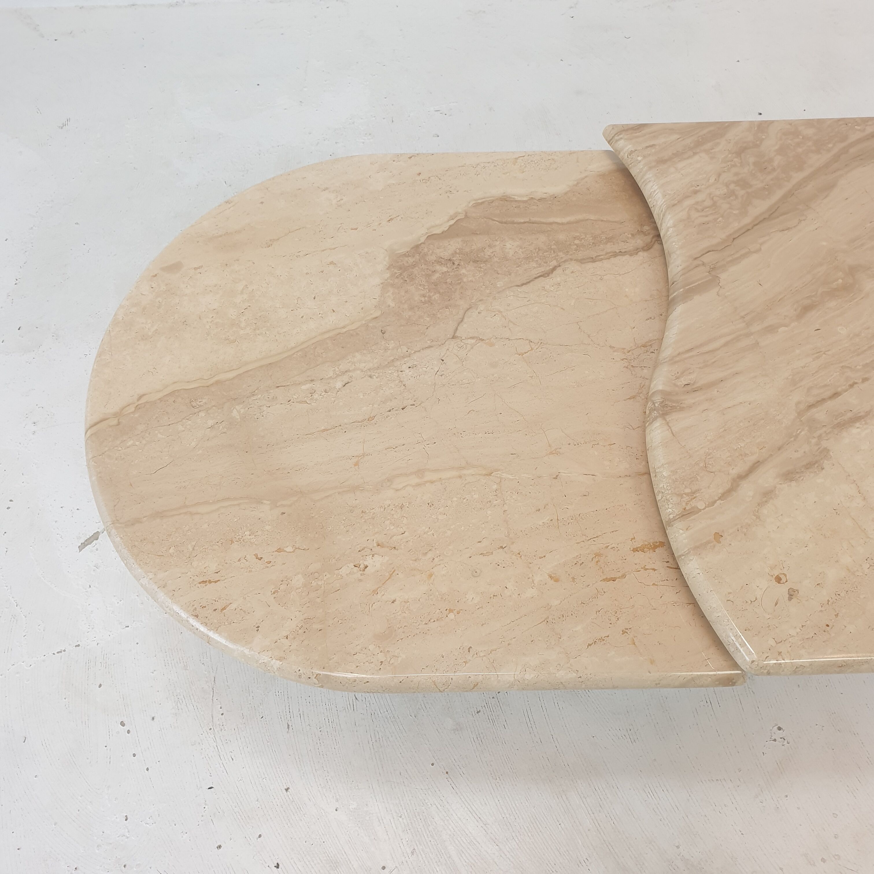 Italian travertine coffee table, 1980s