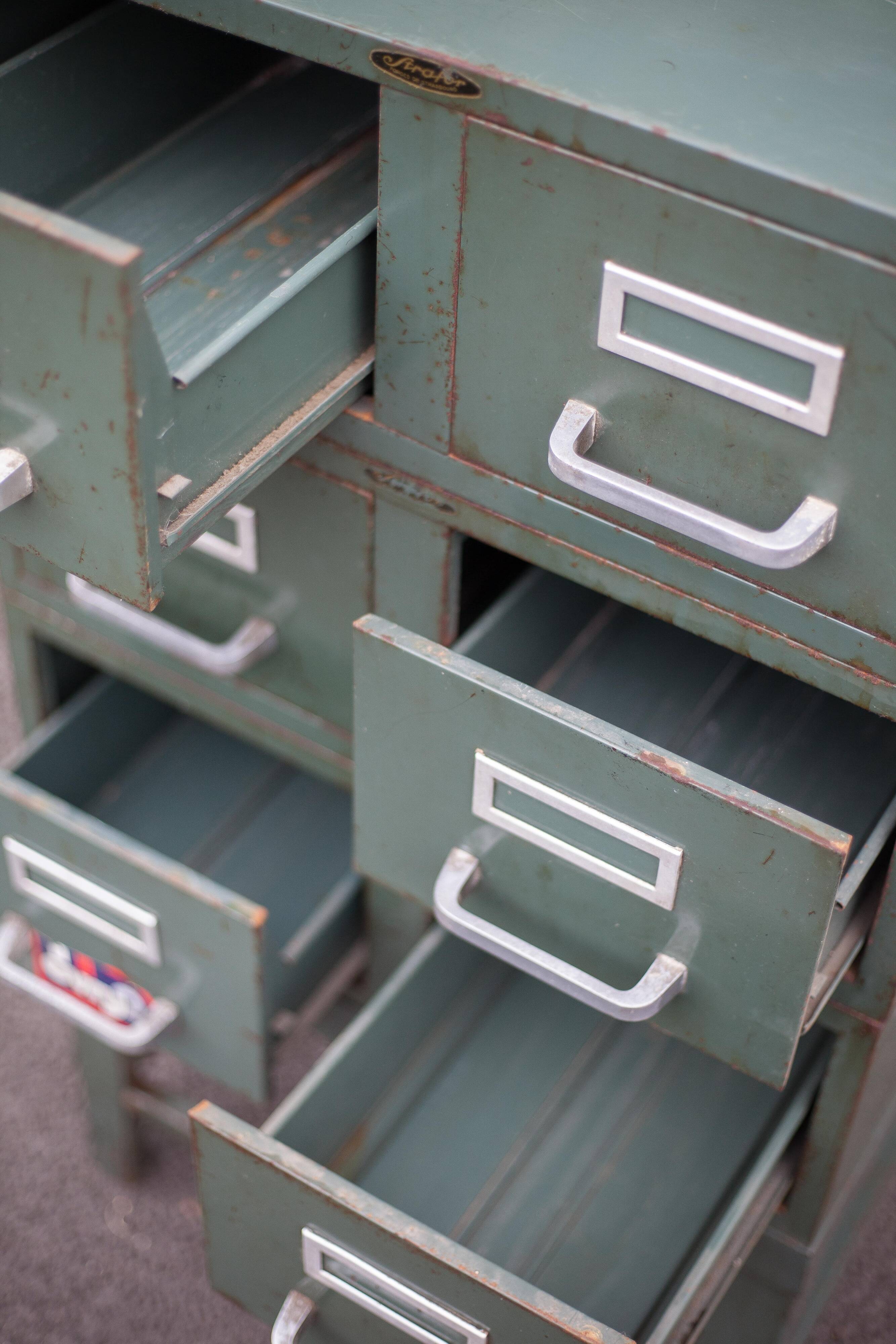 Vintage Strafor furniture, 6-drawer furniture, vintage metal furniture, industrial, loft decor, 50's