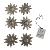 Lot de 6 porte-couteaux vintage en métal argenté • Fleurs marguerites