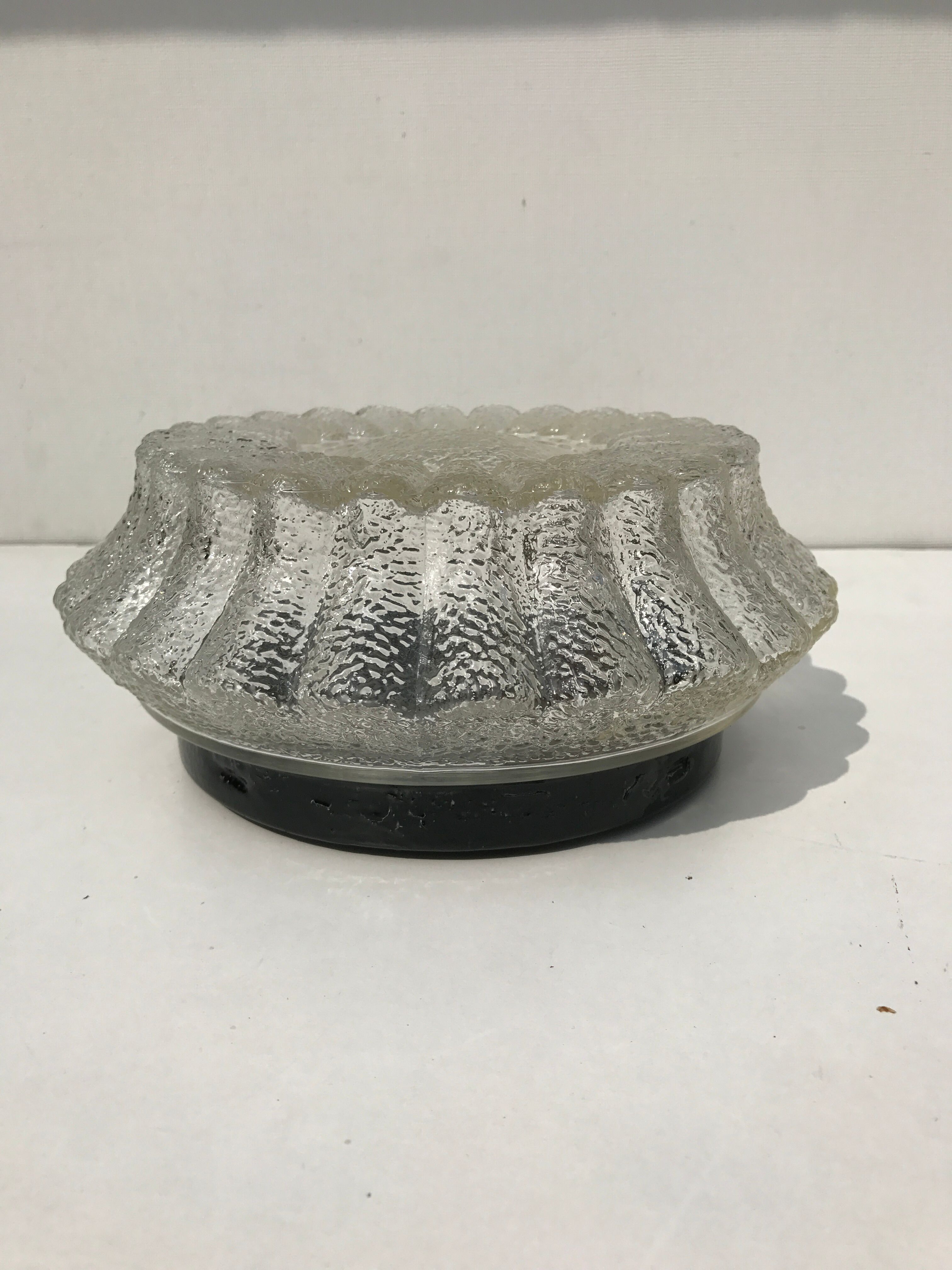 Ceiling round glass transparent vintage