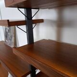 Mid Century Olof Pira Zweden teak modulair LP wandsysteem