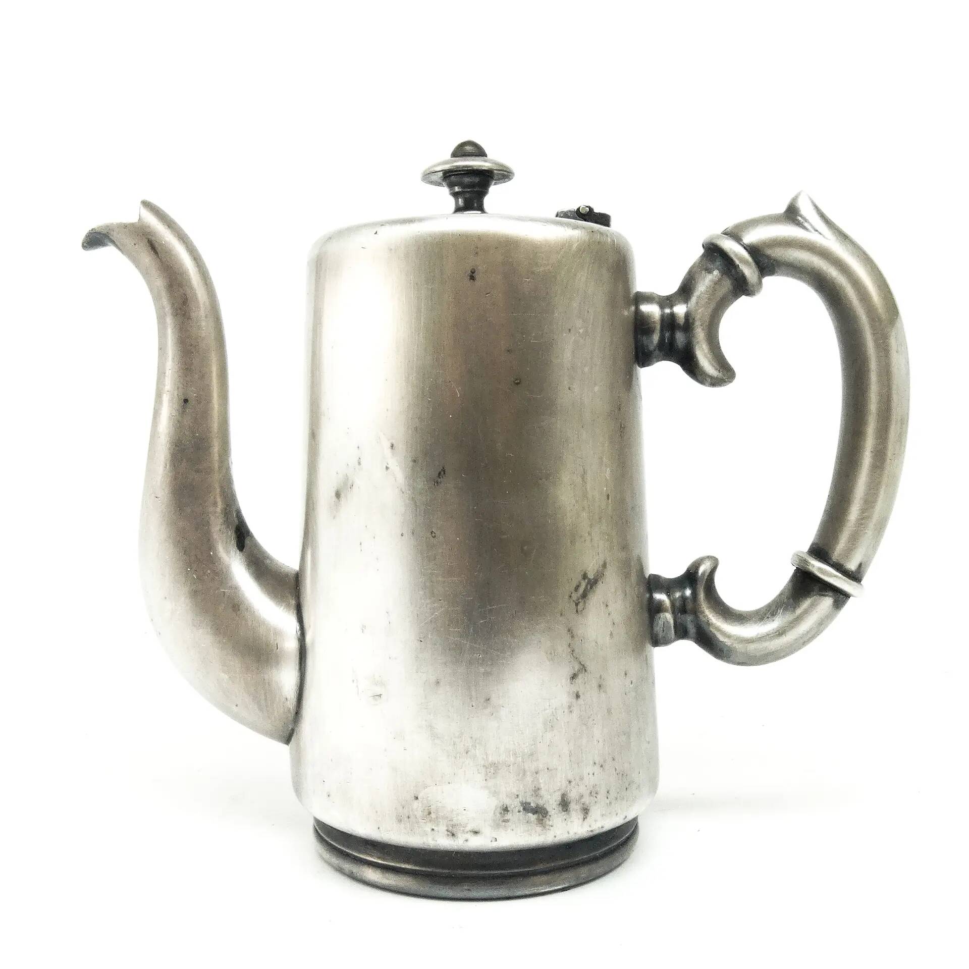 Hotel coffee pot, Eclecticism, silver-plated brass, Poland, 1920s.