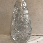 Antique crystal vase cut & polished flower design made in France