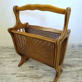 Porte revue en bois et cannage