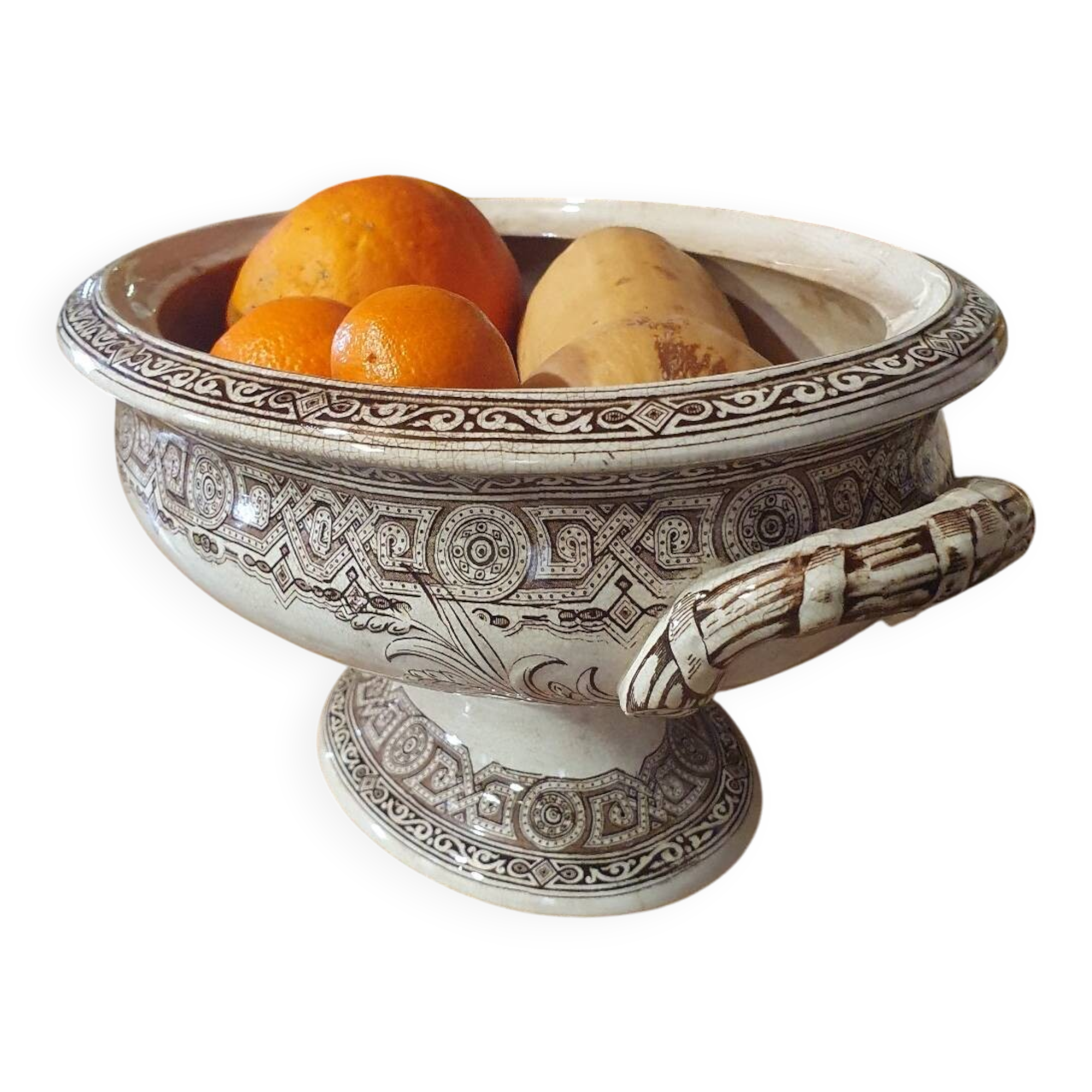 Antique English soup tureen on pedestal – Model "Clovis" – Late 19th century