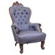 Neo-Rococo Walnut Chair with Violet Fabric, 1860